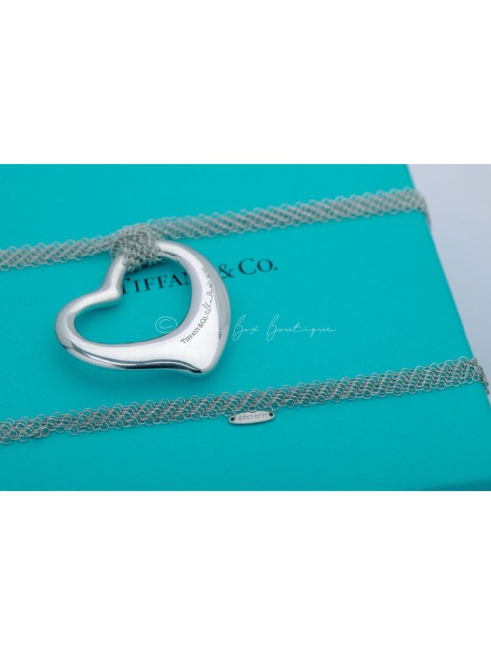 Tiffany & Co. Necklace Large Open Heart Mesh Pendant 36mm in Silver Retail $1900 - Picture 4 of 9